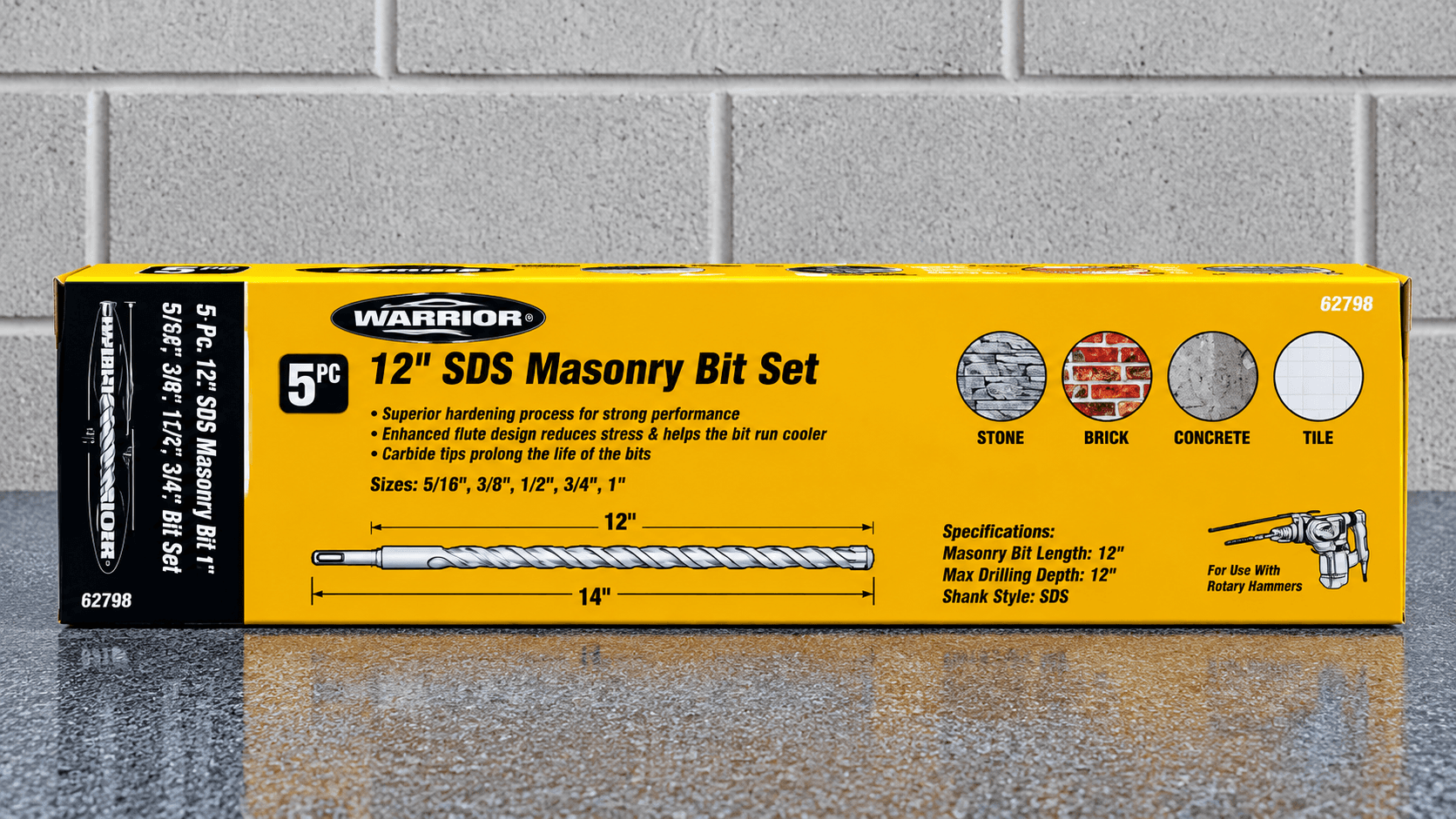 Warrior masonry Drill Bits set 12”