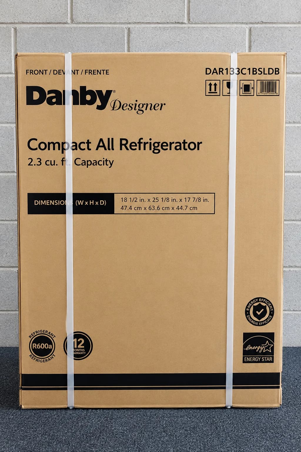 DANBY Compact Refrigerator 2.3 cubic ft Stainless