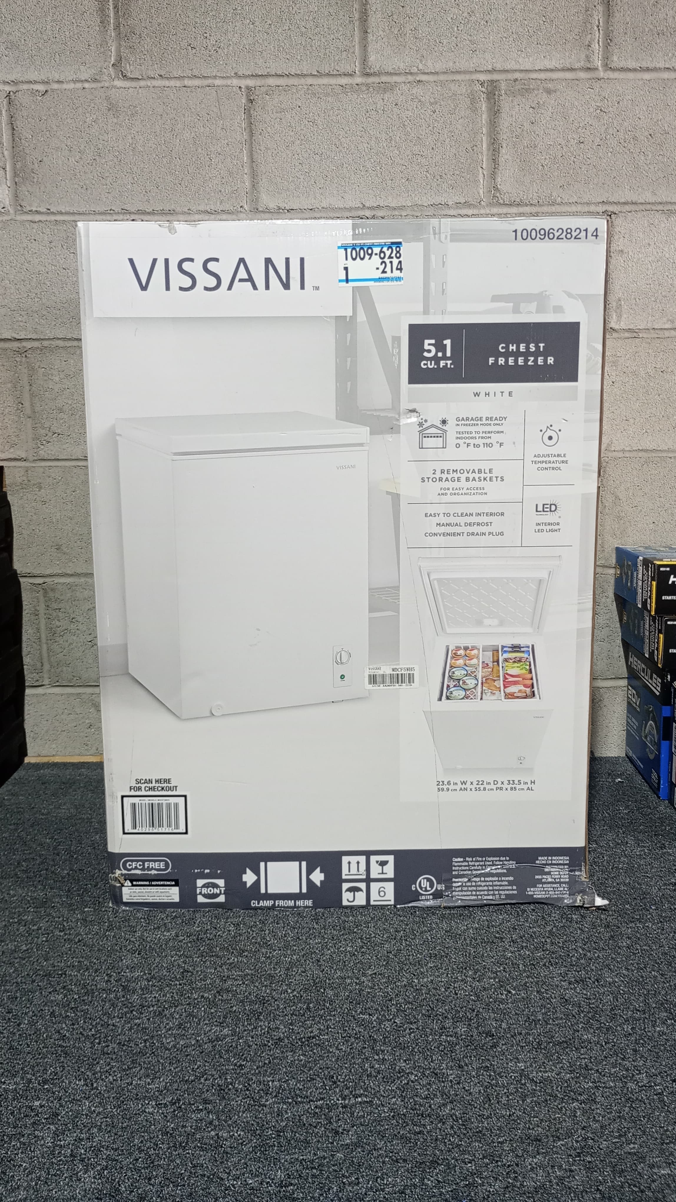 Vissani Chest Freezer 5.1 CUFT White